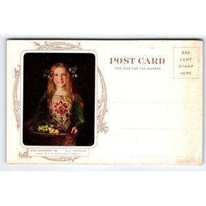 Christmas Tide Girl Advertising Postcard Cosmopolitan Relief Camden NJ 1908